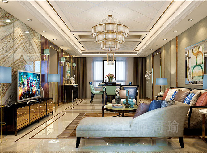 美女嫩嫩B在线世纪江尚三室两厅168平装修设计效果欣赏
